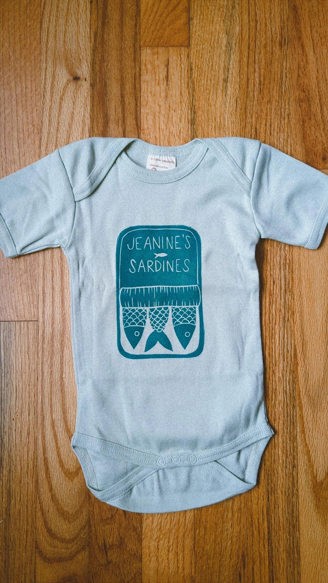 block printed by hand organic cotton onesie - 12 months