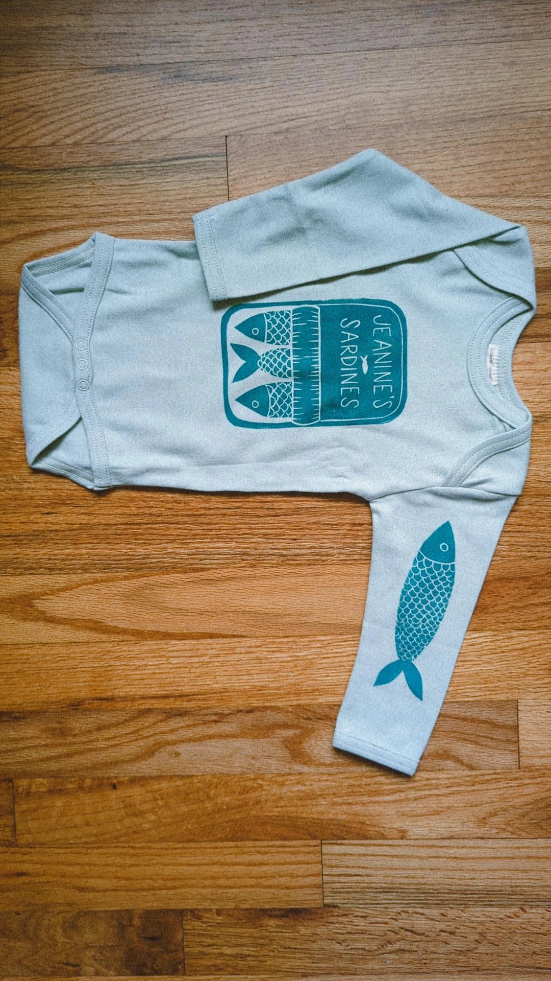 block printed by hand organic cotton onesie - 12 months