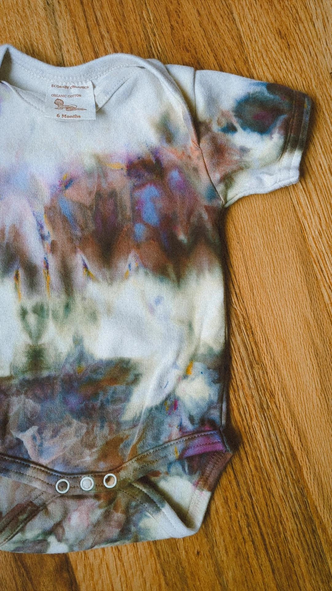 ice dyed organic cotton onesie - 6 months