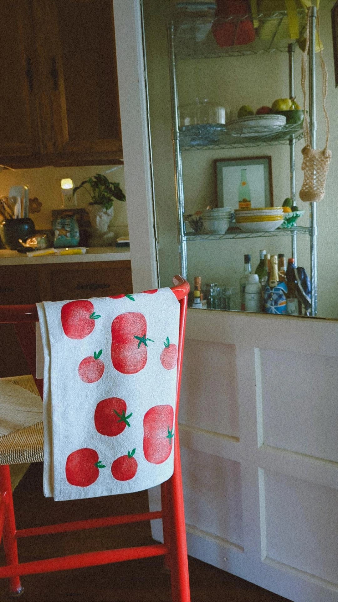 cotton flour sack block printed set of napkins (4)