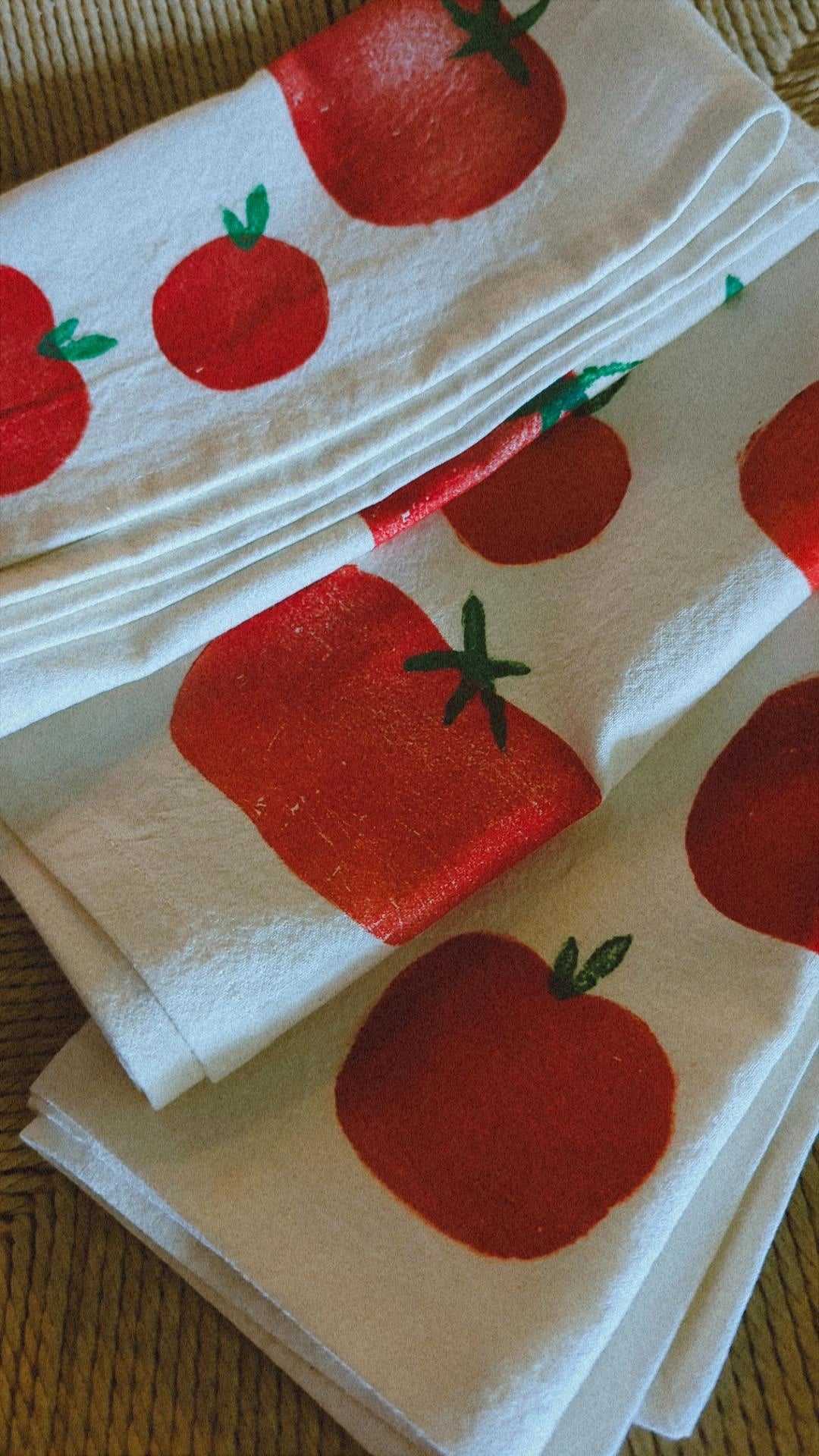cotton flour sack block printed set of napkins (4)