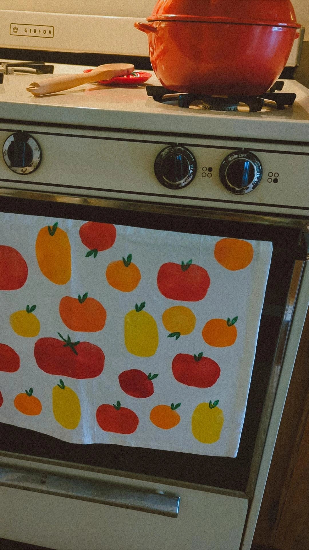 hand block printed cotton flour sack dish towel