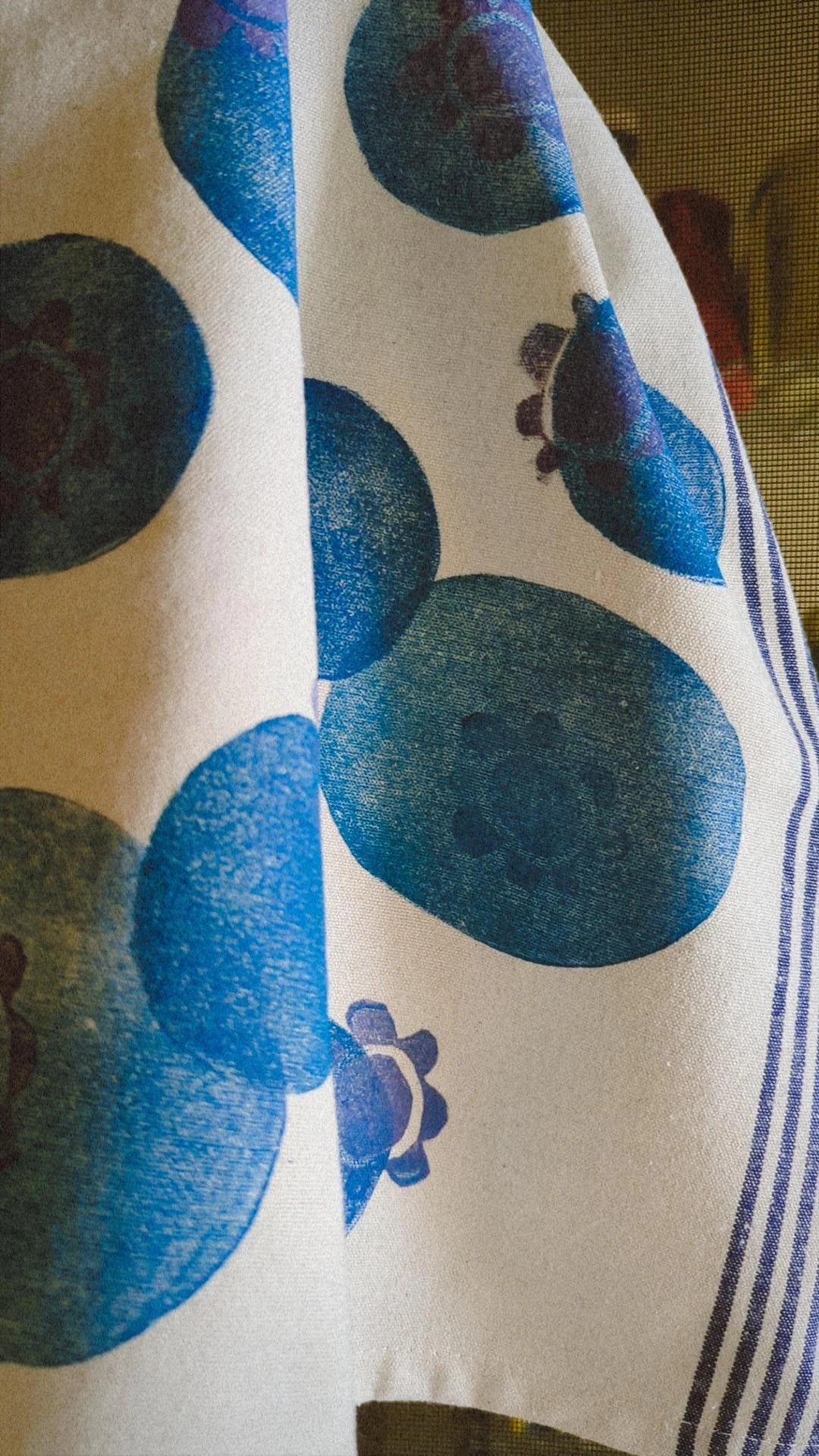 hand block printed cotton dish towel