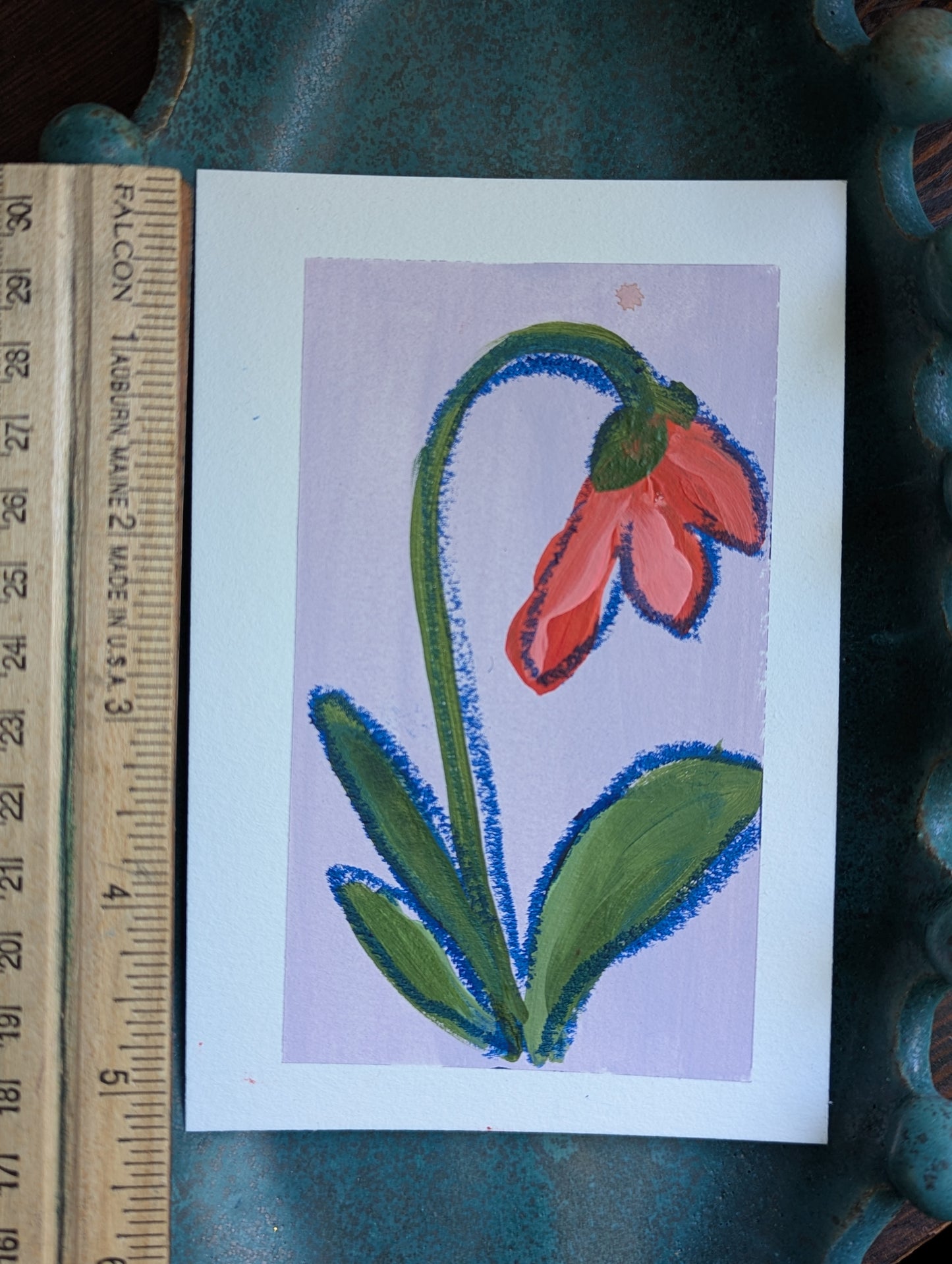 Acrylic & Oil Pastel : floral batch 7, PAINTING #3