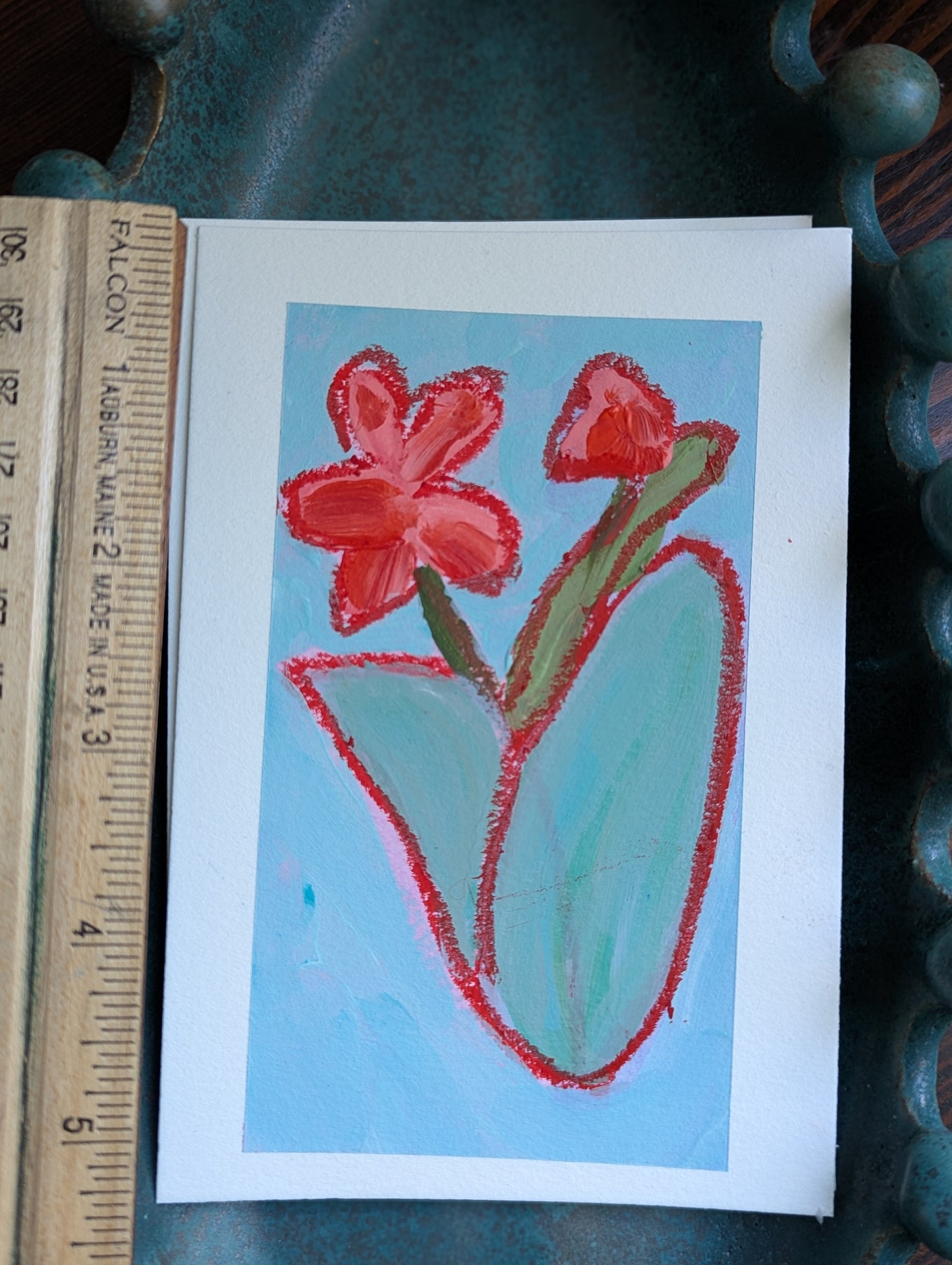 Acrylic & Oil Pastel : floral batch 7, PAINTING #4