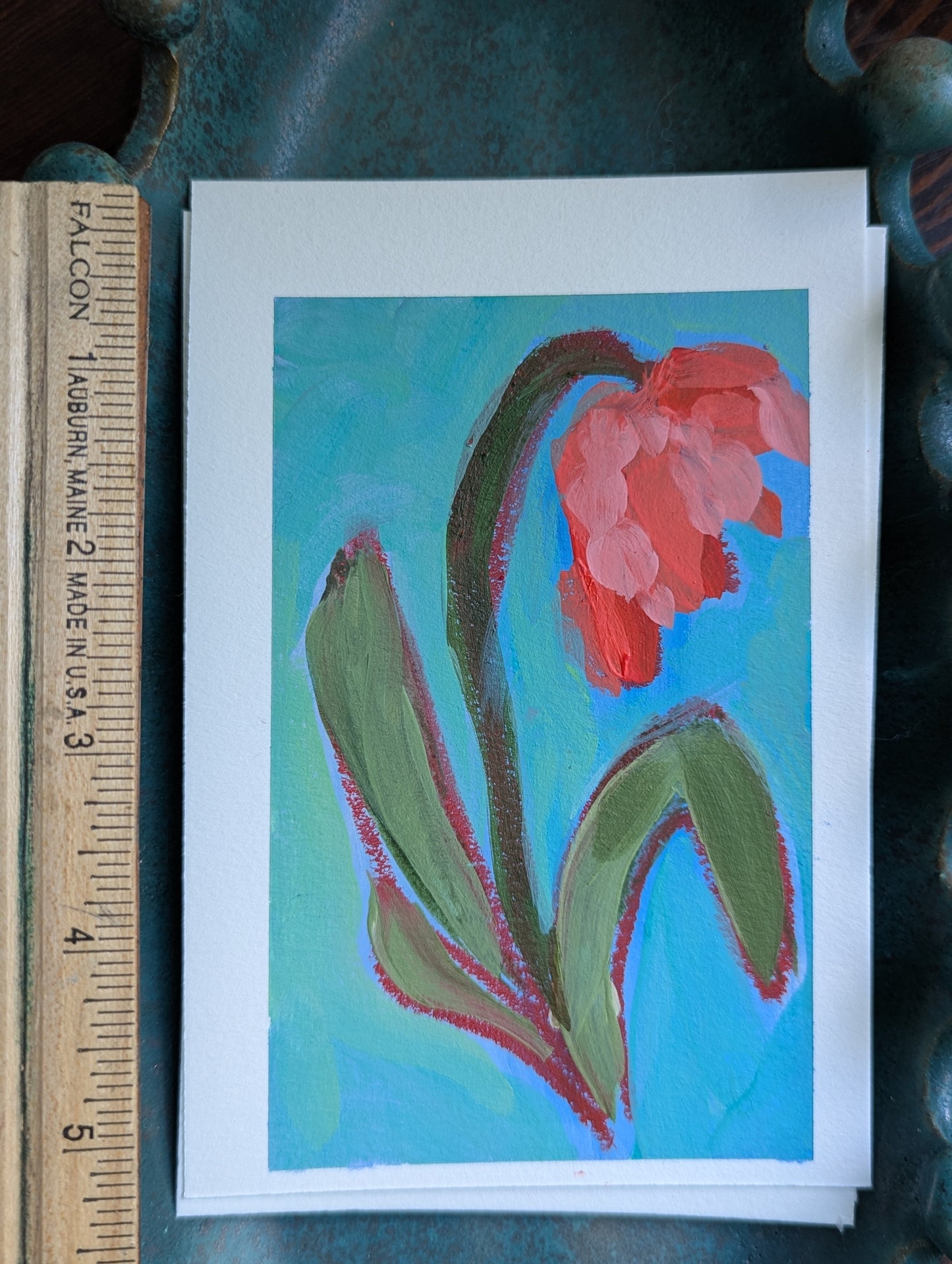 Acrylic & Oil Pastel : floral batch #7, PAINTING #2