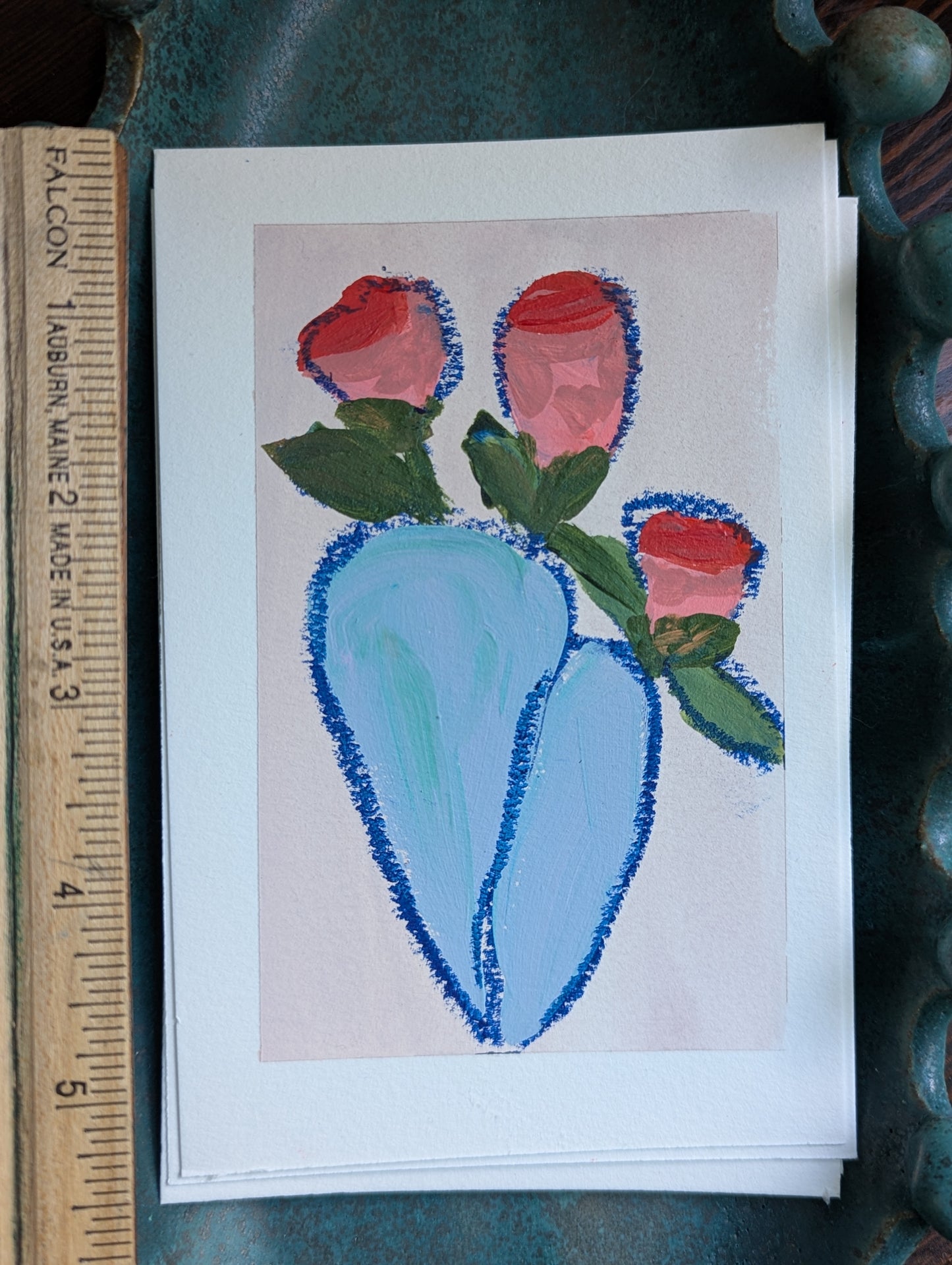 Acrylic & Oil Pastel : floral batch #7, PAINTING #1