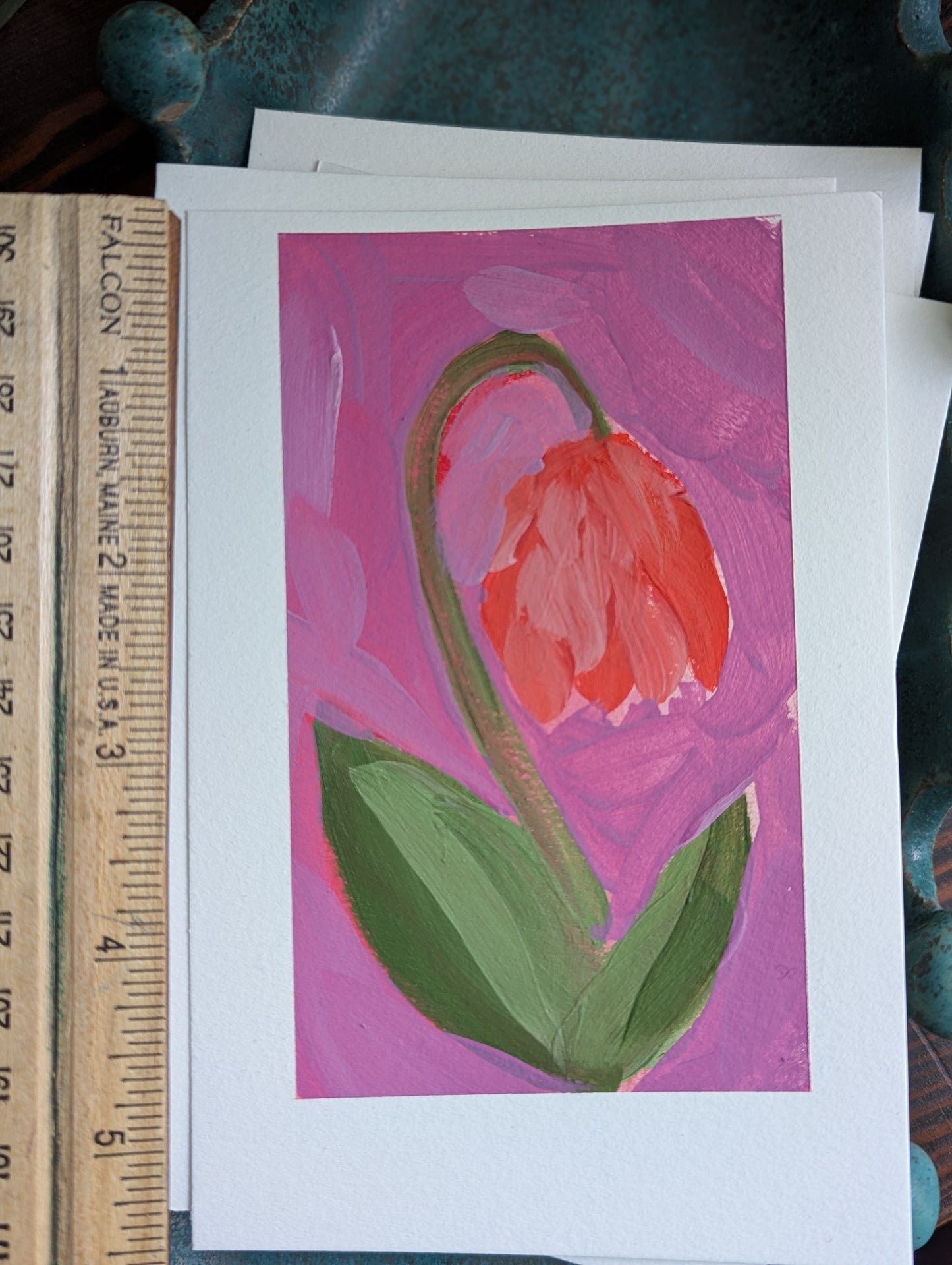 Acrylic & Oil Pastel : floral batch 7, PAINTING #9