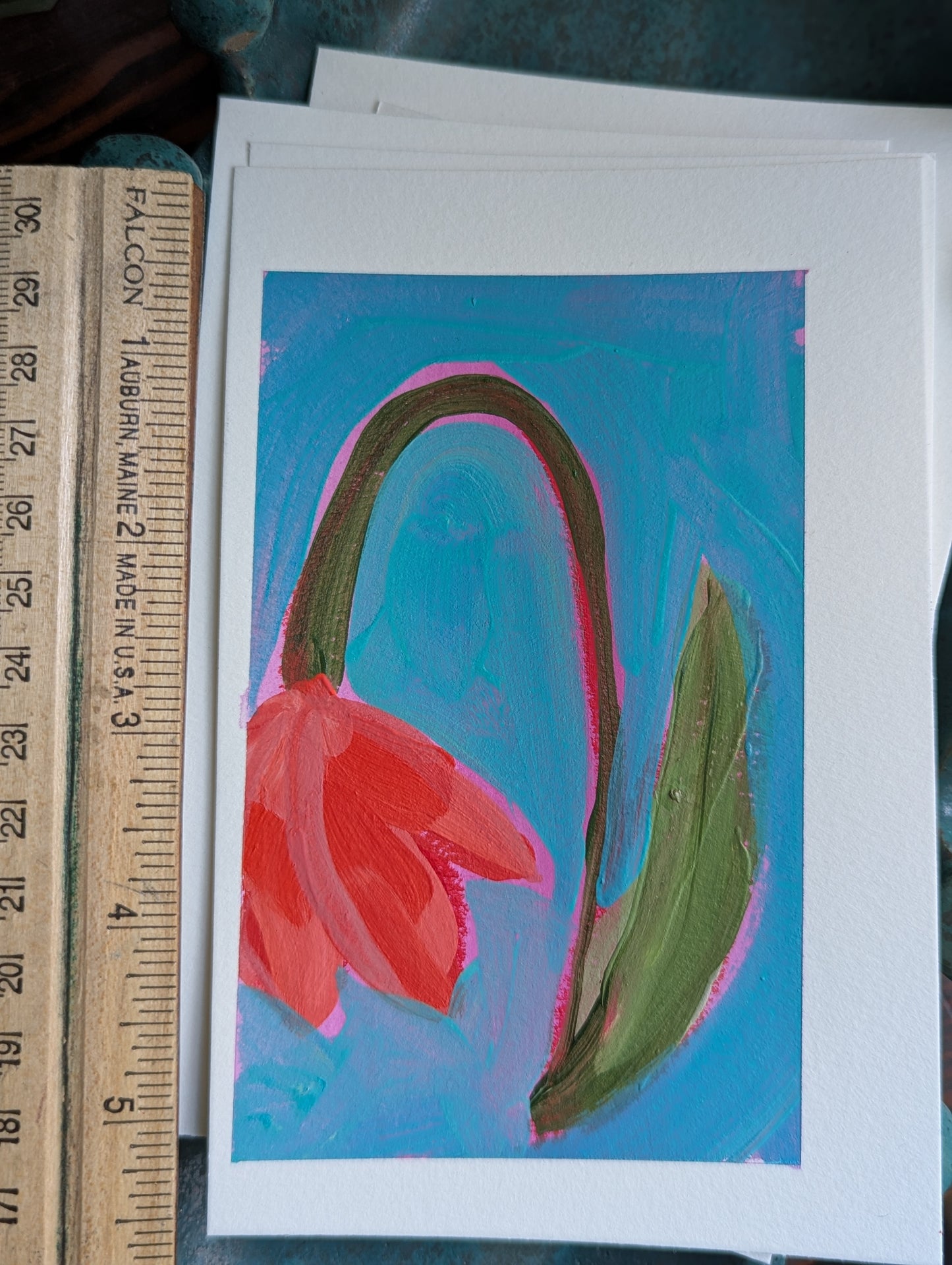 Acrylic & Oil Pastel : floral batch 7, PAINTING #11