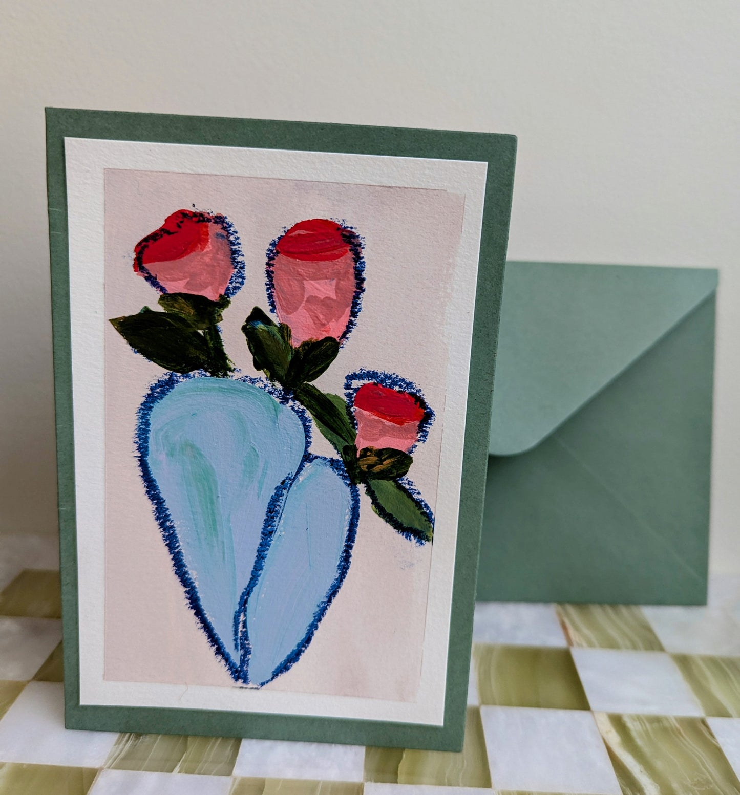 Acrylic & Oil Pastel : floral batch 7, PAINTING #3