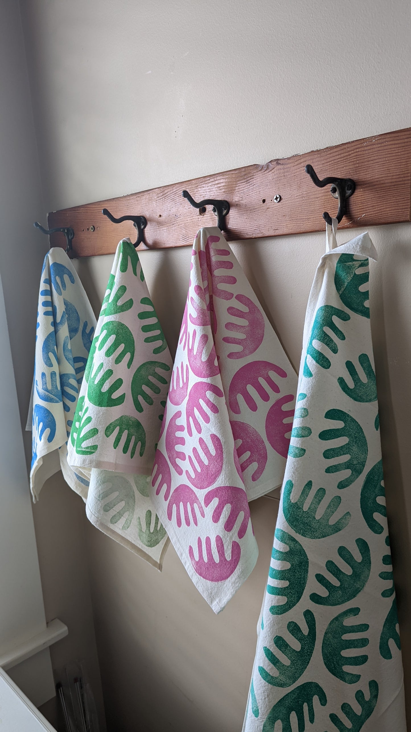 block printed kitchen towel : abstract shape