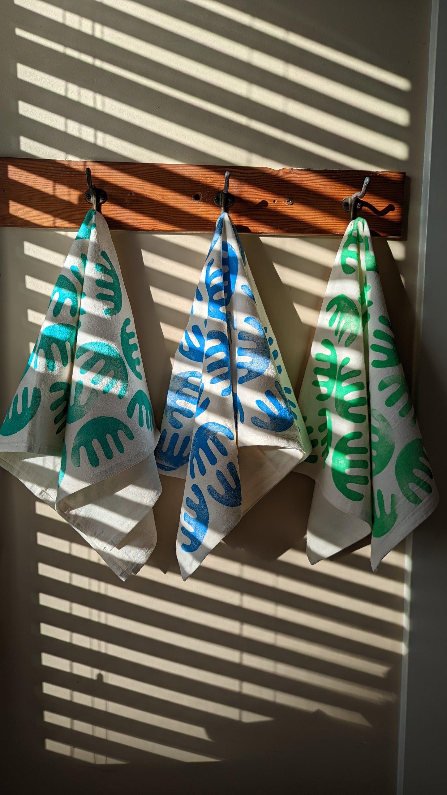 block printed kitchen towel : abstract shape