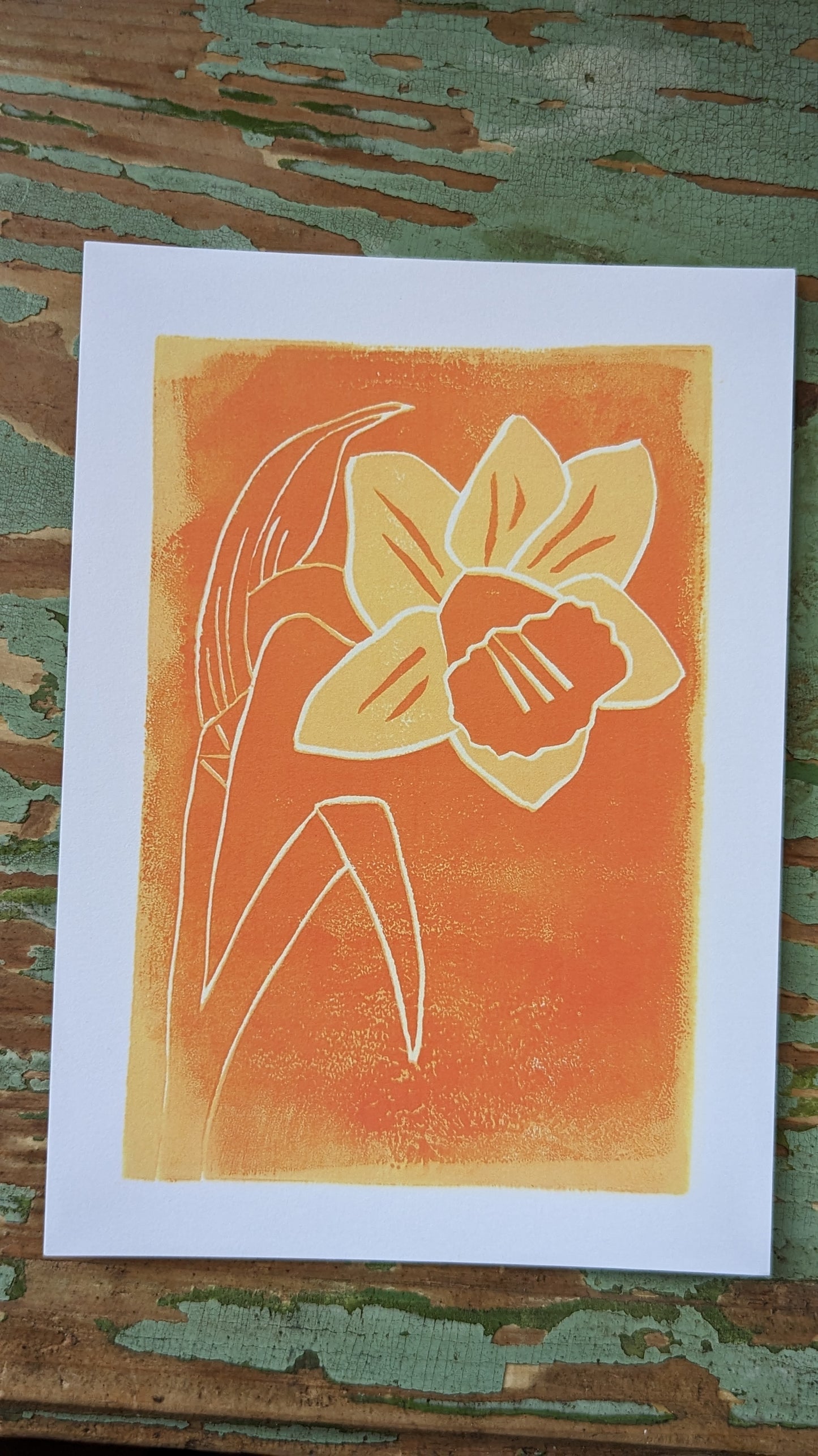 daffodil print, peach & orange