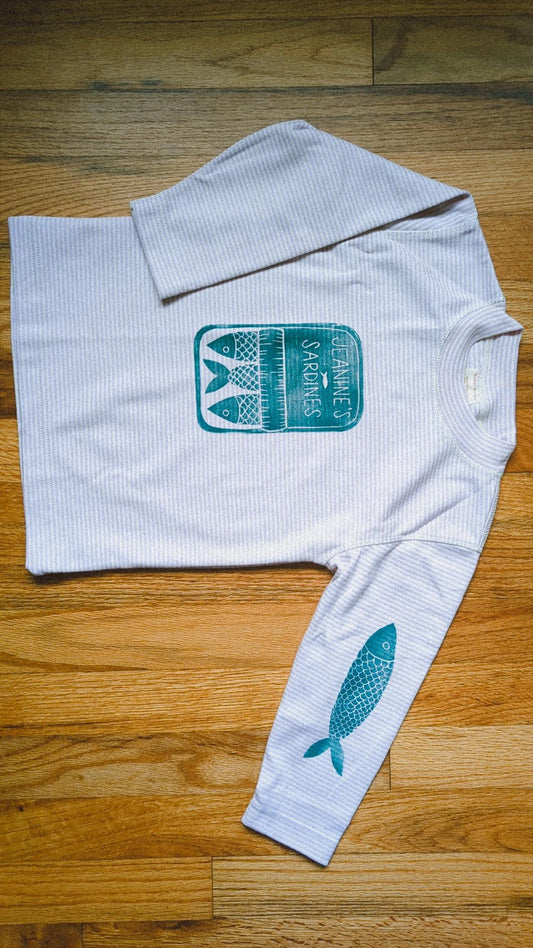 block printed organic cotton long sleeve - 3-4 years