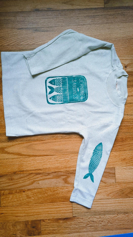 block printed organic cotton long sleeve - 18-24 months