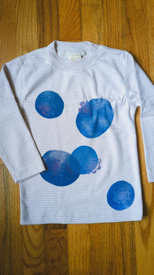 block printed by hand organic cotton long sleeve - 3/4 years