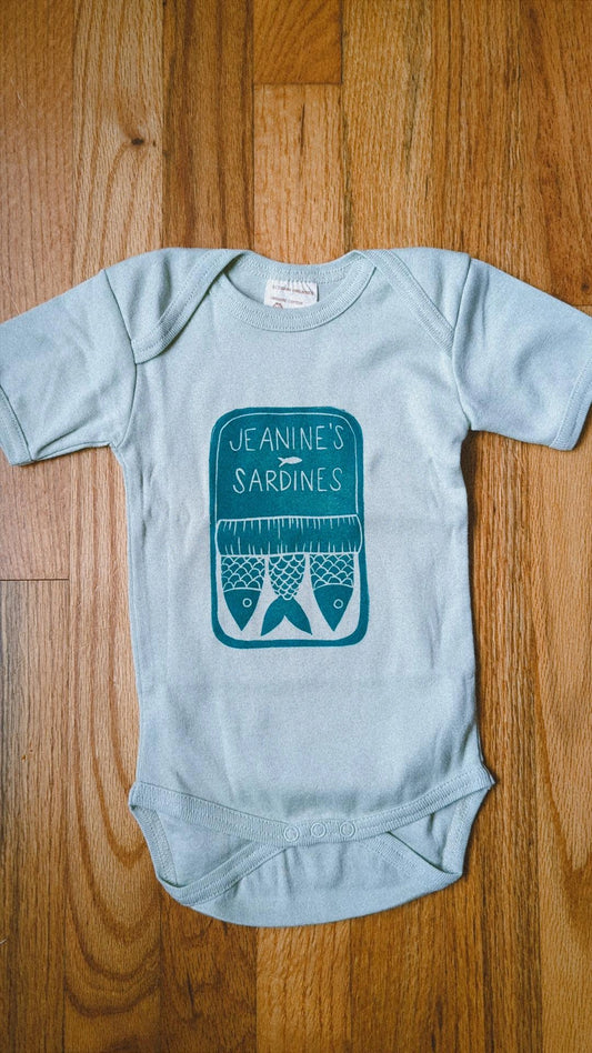 block printed by hand organic cotton onesie - 12 months