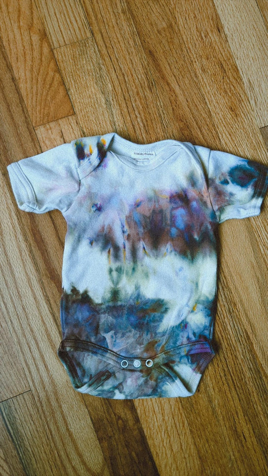 ice dyed organic cotton onesie - 6 months