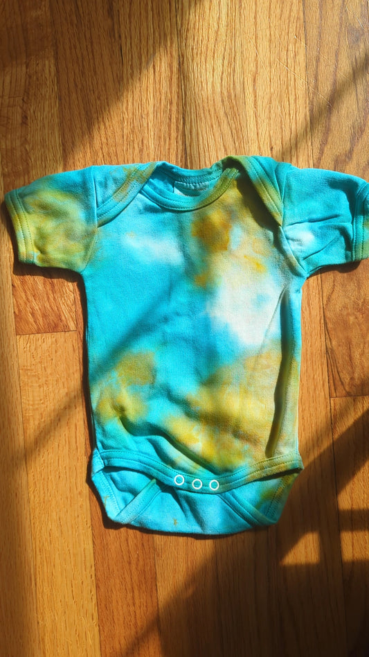 ice dyed organic cotton onesie - 6 months