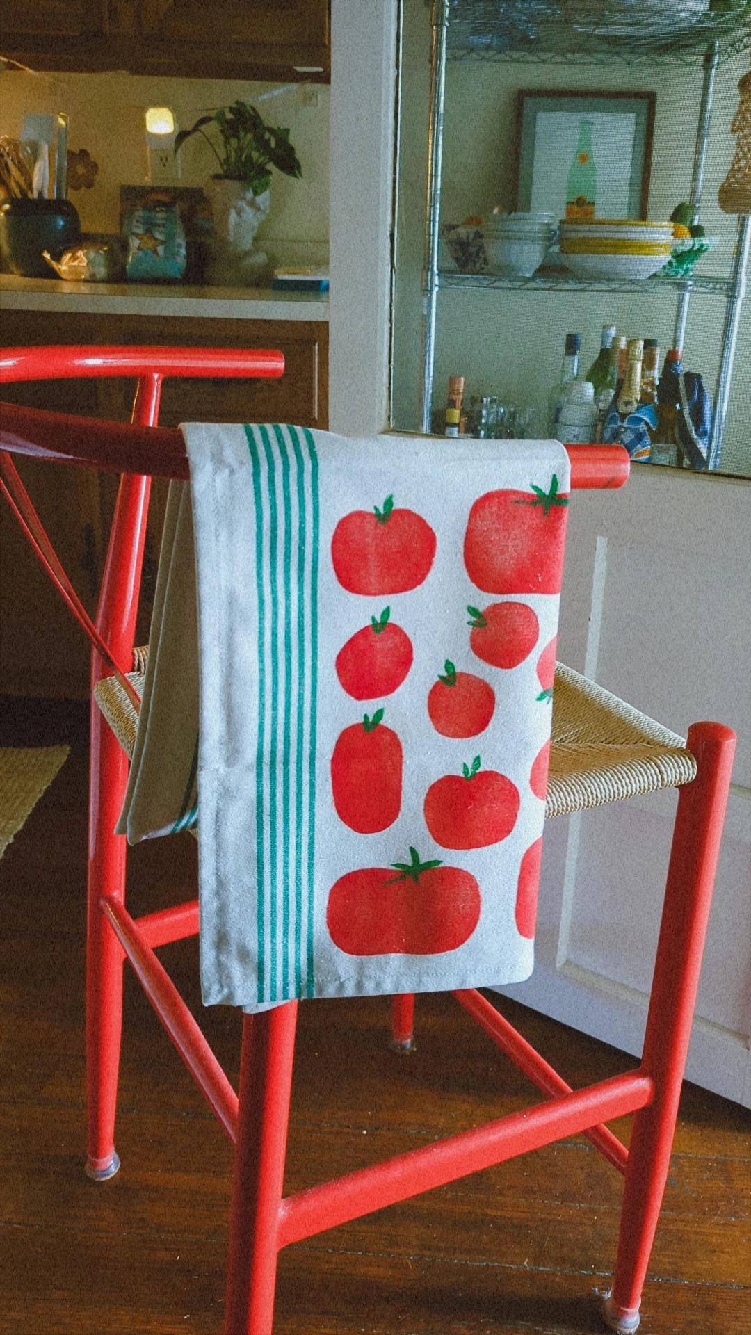 hand block printed cotton dish towel