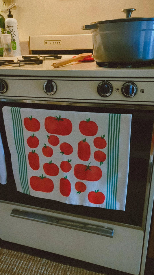 hand block printed cotton dish towel