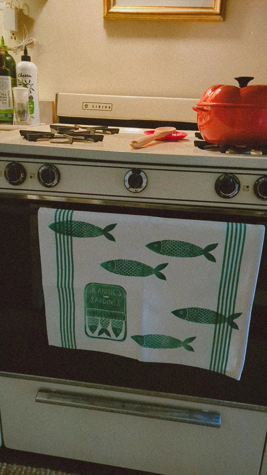 hand block printed cotton dish towel