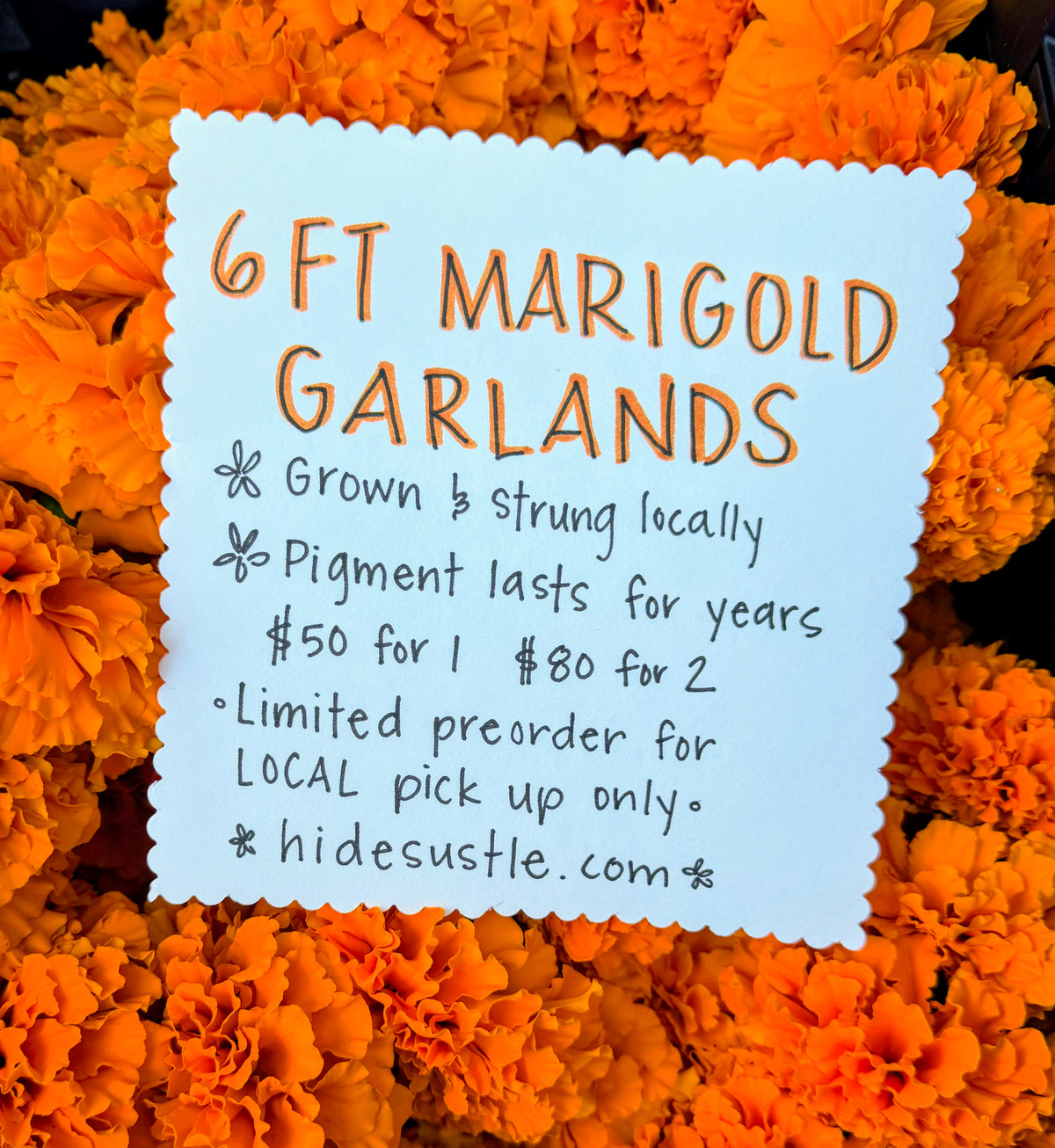 2   6FT marigold garlands