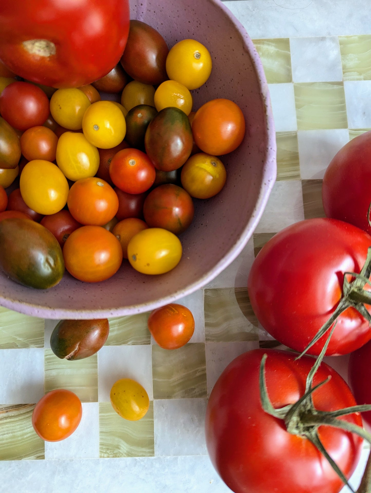 block printed kitchen towel : tomato / tom(ah)to