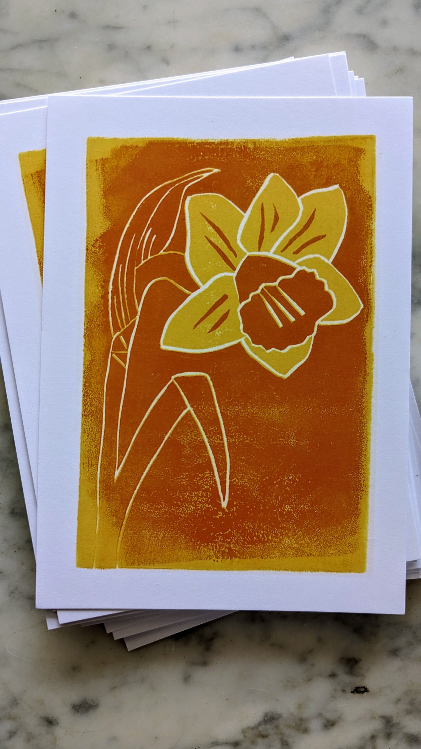 daffodil print, peach & orange